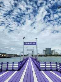 สะพานลอยน้ำสีม่วง  Land markใหม่เกาะลอย ศรีราชา