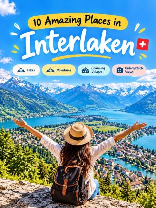 🇨🇭✨ 10 AMAZING PLACES TO EXPLORE IN INTERLAKEN, SWITZERLAND

Turquoise lakes, breathtaking Alpine views, charming villages and scenic mountain escapes — Interlaken is a dream destination for nature lovers! 🏔️💙

📍 10 places to add to your itinerary:

1. Harder Kulm — Panoramic views over Interlaken
2. Lake Brienz — Famous turquoise waters
3. Iseltwald — Picturesque lakeside village
4. St. Beatus Caves — Fascinating caves and waterfalls
5. Sigriswil Panorama Bridge — Spectacular views over Lake Thun
6. Höhematte Park — Relax with views of the Swiss Alps
7. Unterseen — Charming historic streets
8. Lauterbrunnen — Iconic waterfalls and dramatic cliffs
9. Schynige Platte — Alpine trails, wildflowers and mountain panoramas
10. Spiez — Lakeside castle, vineyards and beautiful scenery

✨ Travel tip: Interlaken is a great base for exploring the Bernese Oberland. Check seasonal transport schedules, attraction opening dates and ticket prices before your visit.

📌 Save this guide for your Switzerland trip!

💙 Which place would you visit first?

#Interlaken #SwitzerlandTravel #SwissAlps #LakeBrienz #Lauterbrunnen #TravelGuide #EuropeTravel #Switzerland 🇨🇭