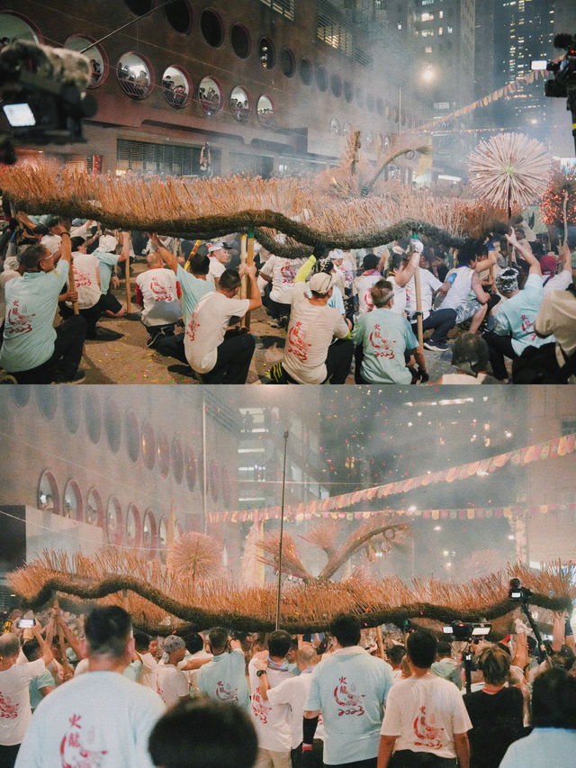 香港大坑舞火龍現場真的太震撼了！！