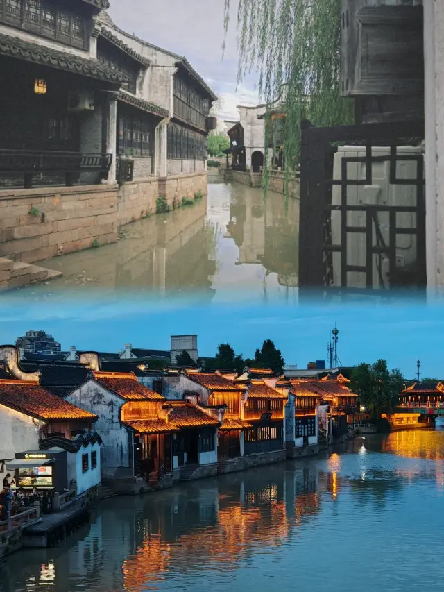 Yuehe's ancient charm shines under the first lights of evening, creating a poetic twilight.