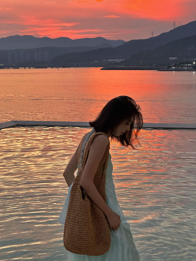 🌅深圳隱藏版日落秘境！無邊泳池美到心臟漏拍！！