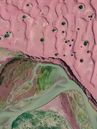 OMG! This pink desert in Aksu looks exactly like spilled strawberry milkshake!