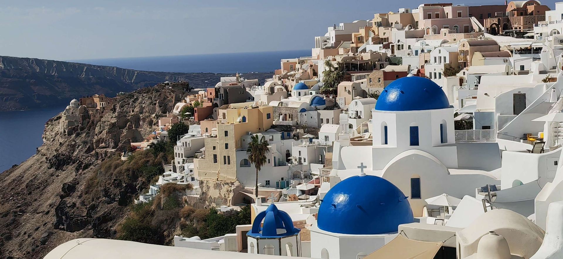 sachin and babi light blue dress Koo Club in Santorini, Fira Town