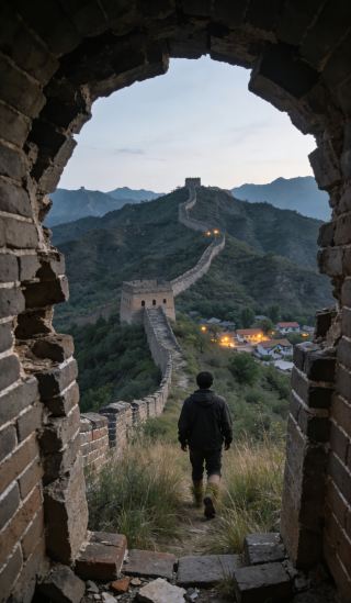 At Xiwuyan Tower, witnessing the sunset and starry sky in a clash