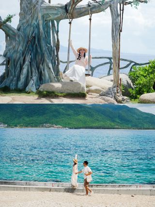 Can't get enough!
Hainan is absolutely the place to be in the summer!
Blue skies, white clouds, the ocean, and coconut trees—it fulfilled every vacation fantasy I've ever had.
And we took so many incredible photos of a lifetime together!
Highly recommended for couples who want to come to Hainan for a vacation or wedding photos!
Day 1 Sanya: Youqi Toucan Durian Garden - Tianya Haijiao - Maling Town - Coconut Dream Corridor - Luhuitou Park - Duty-Free Shopping Complex
Day 2 Lingshui: Hainan Danjia Museum - Danjia Fishing Rafts - Houhai
Day 3 Lingshui-Wanning: Fenjiezhou Island - Wanning Riyuewan CTS Zhulang Resort
Day 4 Qionghai: China (Hainan) South China Sea Museum - Tanmen Fishing Port
—
Youqi Toucan Durian Garden: It was my first time seeing a durian tree. If you love durian, you have to check this place out!
🌊 Tianya Haijiao: It's perfect for couple portraits and wedding photos. There are so many wedding photography bases, seaside swings, chapels, and bookstores. It's incredibly photogenic—my boyfriend and I couldn't stop taking pictures! Waves crashing against the rocks, the "Mountain Alliance" scenery, and the heart-shaped rock♥️—it's just perfect for a couple's getaway.
🏠 Maling Town Colorful Fishing Village: The macaron-colored streets are instantly photogenic. You can also find a seaside cafe to watch the ocean, feel the breeze, clear your mind, forget your worries, and listen to the waves. This is the healing and relaxation that Sanya is all about.
🌴 Coconut Dream Corridor: Stroll hand-in-hand with your boyfriend under the coconut trees, or go play in the water. If the weather is nice, you can also watch the sunset by the sea🌄.
🌄 Luhuitou Park: An excellent spot to watch the sunset. The entire Sanya Bay is blanketed in orange evening glow before your eyes. Legend has it that couples who reach the top will stay together forever!
In the evening, have seafood at Dadonghai, then finish the day by browsing the Haitang Bay Duty-Free Shopping Complex. The romance of the mountains and sea is fully maximized in one day.
📷 Hainan Danjia Museum: Learn about the culture of the last "sea-dwelling people."
🐟 Danjia Fishing Rafts: Take a boat to the Danjia fishing raft village. The rafts floating on the sea and the wooden houses on the water create a unique fishing village atmosphere.
🏝️ Fenjiezhou Island: Glassy "jelly" sea, cliffside views, white boardwalks, and seaside swings—you can get it all here. It's also super suitable for taking epic couple photos and wedding pictures! The water is crystal clear, and you can even try snorkeling.
📷 The porcelain salvaged from the deep sea at the China (Hainan) South China Sea Museum is breathtakingly beautiful.
🐟 Eat seafood at Tanmen Fishing Port, and you can also watch the old fishing boats docked at the port.
In 4 days, unlock 6 types of destinations: countryside, seaside, mountaintop, island, floating fishing village, and fishing port.
Sea breeze, sunset, blue ocean, fishing boats—all these beautiful sights are even more beautiful because we are together🌅.
I think this is the perfect, 100% romantic way for couples to vacation in Hainan!