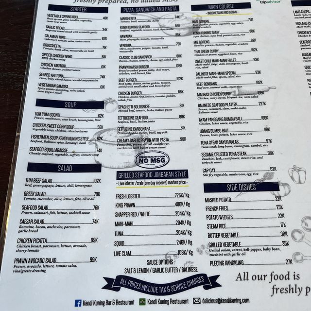 Good quality food in Seminyak