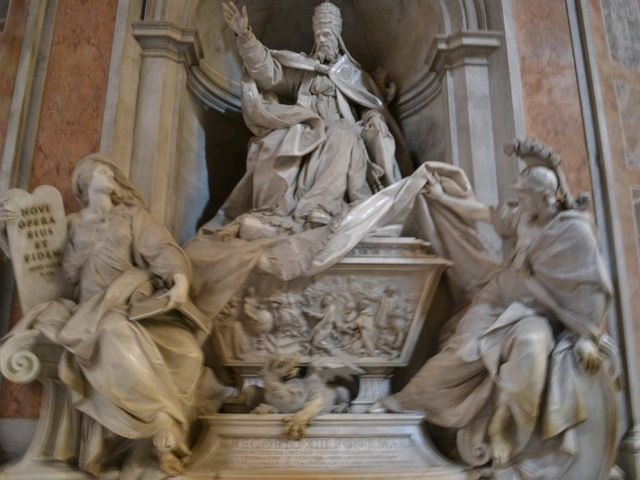 The symbol of the Holy See, Saint Peter's Square and Basilica