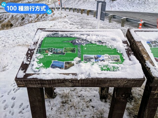 紐西蘭南島-公路旅行遇到雪：Crown Range Summit