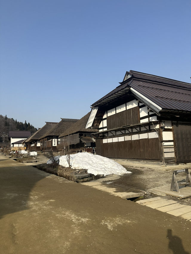Nice views in Ouchijuku with a little snow