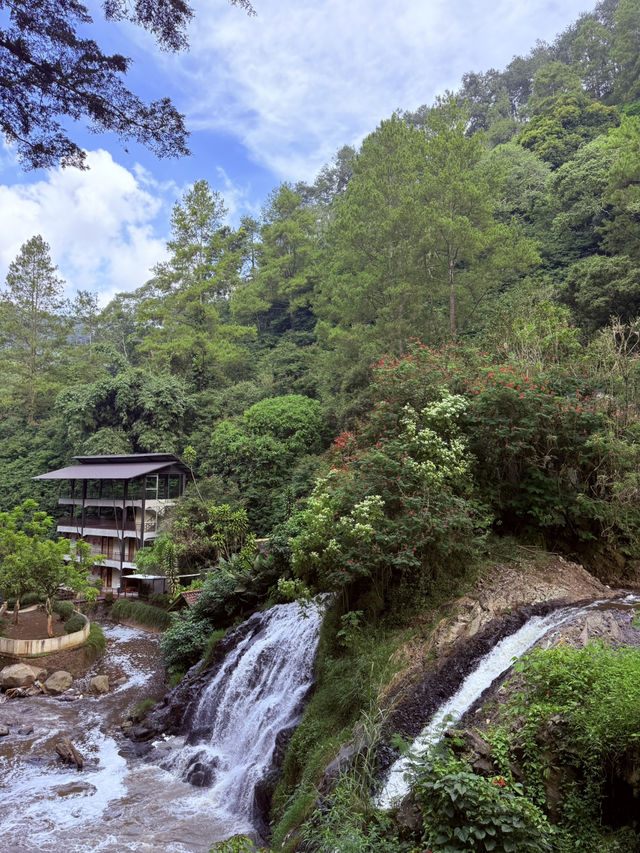 Cafe with Waterfall View in Bandung