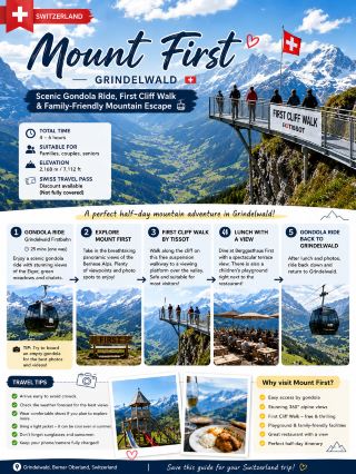 🇨🇭 Mount First, Grindelwald | Gondola Ride, First Cliff Walk & Alpine Views 🚠 ⛰️ 