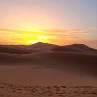 Sunset View of the Sahar Desert in Morocco