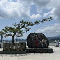 日月潭文武廟 超大石獅 眺望日月潭 心靜充電好地方
