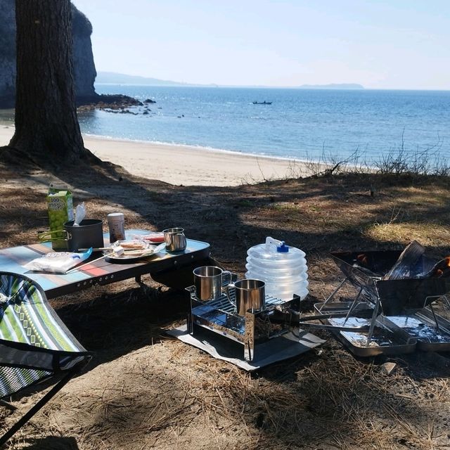 長崎白浜海岸で一人デイキャンプ