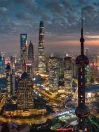 Shanghai – Largest city and financial hub  at night  
