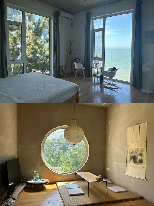 青島，距離海邊不到10米的民宿，開門就是海景。