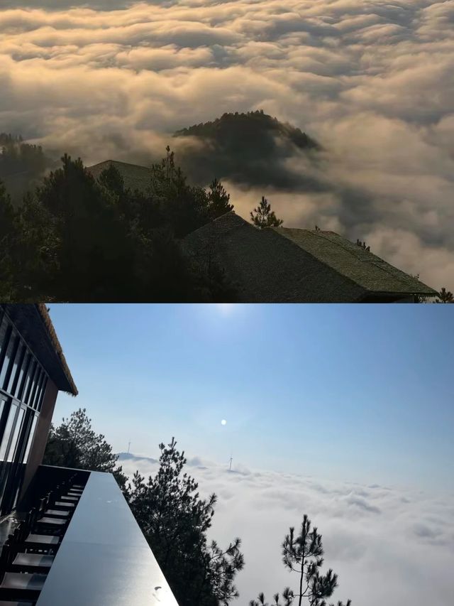 貴陽｜在山頂房間看日破雲海。