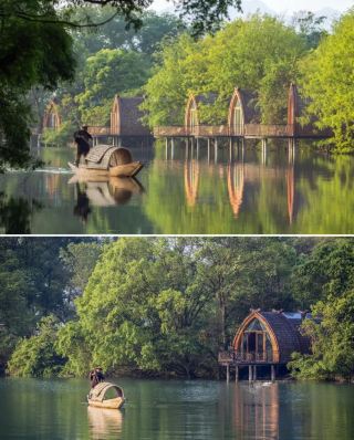 Perfect for relaxing! Stay with your kids in a riverside boat house with a view of the Fuchun River