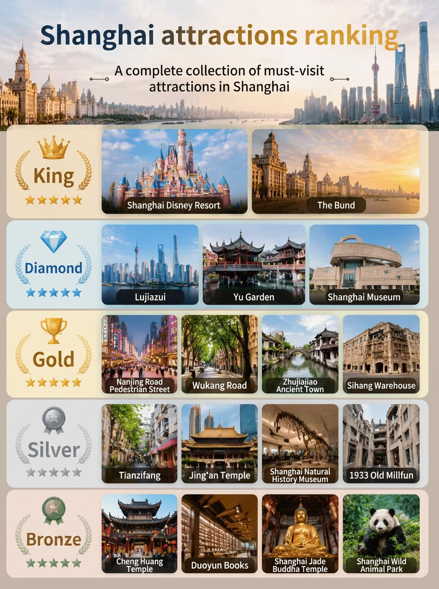 Shanghai attractions ranking | Choose your top 1