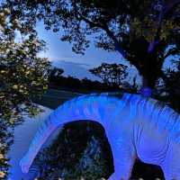 Fun walk with life-size dinosaurs