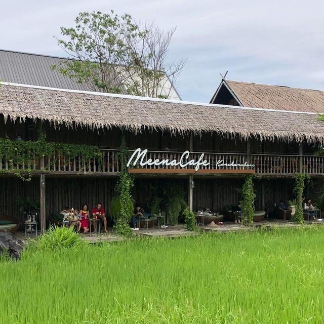 Cafe in the middle of rice field,Kanchanaburi