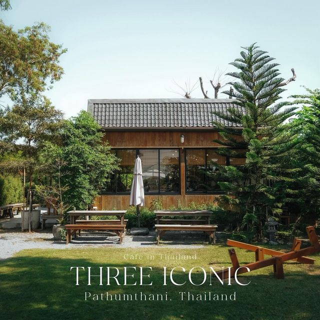 THREE ICONIC คาเฟ่สไตล์ญี่ปุ่นกลางสวน คาเฟ่ปทุมธานี