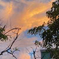 Fiery clouds of Maldives during sunset 