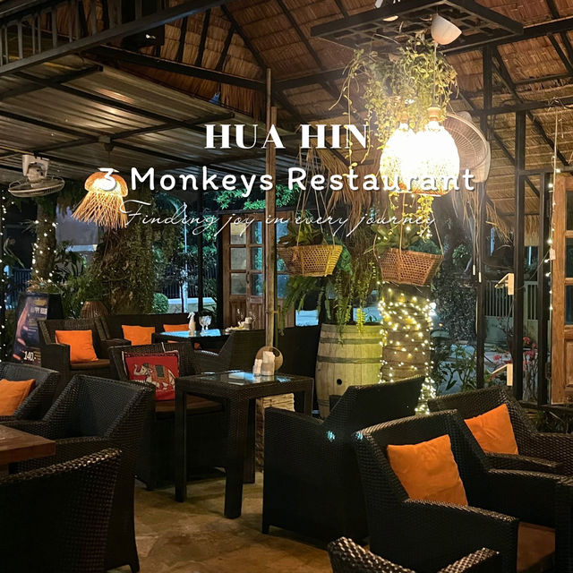 3 Monkeys หัวหิน อาหารอร่อย บรรยากาศดีต้องลอง