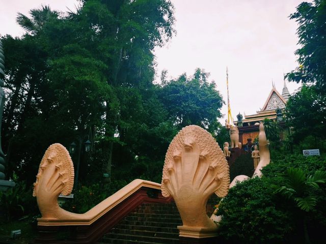柬埔寨金邊著名寺廟景點：塔山寺វត្តភ្នំដូនពេញ，適合打卡拍照📸