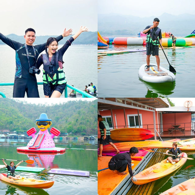 พักแพเขื่อนศรีนครินทร์ ล่องแพเปียก เล่นสวนน้ำ