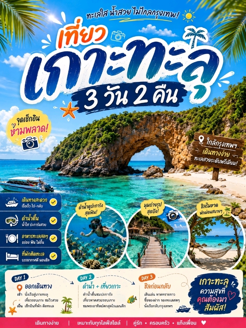 🏝️ Thoát khỏi thành phố và đến với một hòn đảo! Chuyến đi 3 ngày 2 đêm đến Koh Thalu.
