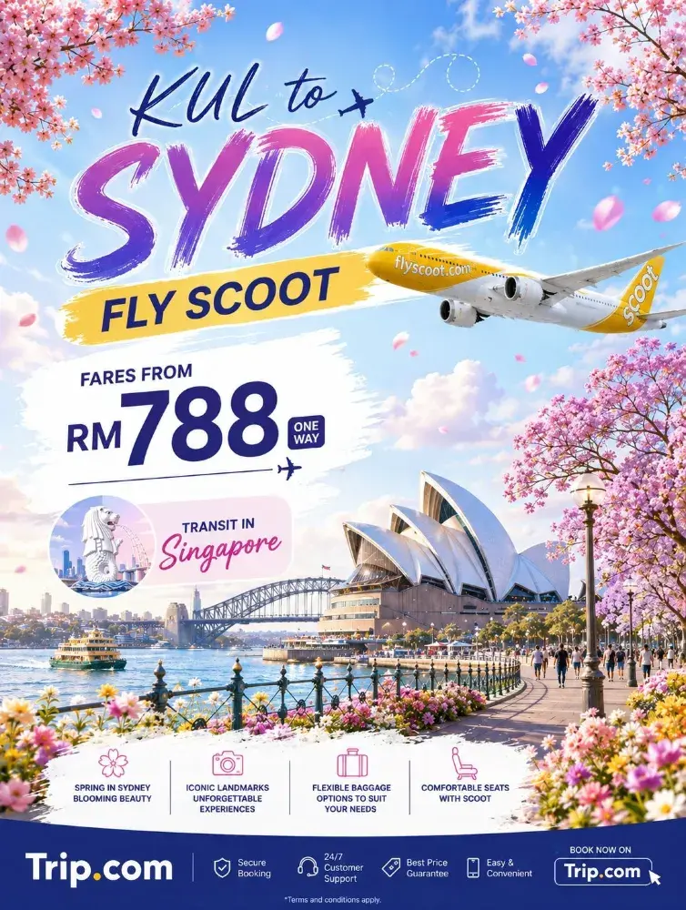 スクートで行くシドニーの旅 — RM788から！