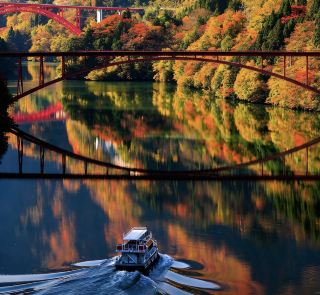 Review of Shogawa Gorge: A spectacular boat trip to see golden autumn leaves against a backdrop of emerald waters in Toyama, Japan 🇯🇵 🛶🍁✨
