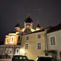 Tallinn Old town night lights