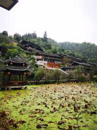 10月12日早上吃完了本地特色早餐就出發了，一路上漸漸有了秋天的顏色，還有一些晚稻金黃黃的，道路的兩