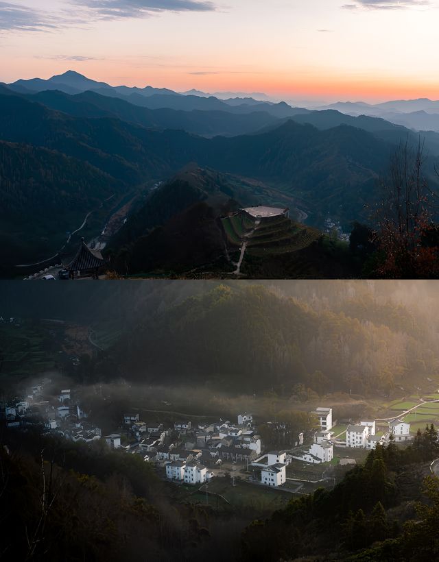 皖南版千里江山圖，飄在雲端的古村