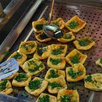 Delicious fried tofu with chives 