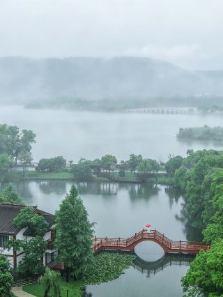 I thought West Lake was beautiful in the rain, until I arrived at Shanghu Lake in the rain.