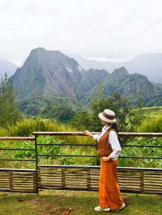 Reunion Island - Cirque de Salazie, Voile de la Mariée waterfall, and Église de l'Assomption