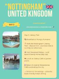 Nottingham itinerary 💚
