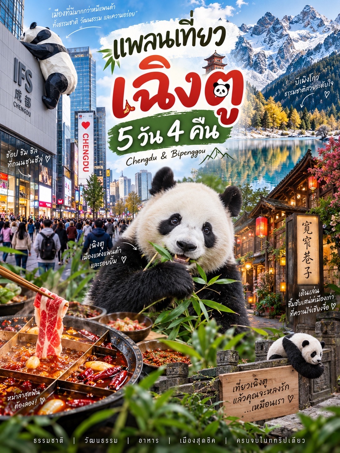 5D4N Chengdu Review: Pandas, Old Towns, Snow Mountains, Cafes, and Sichuan Eats 🐼🏔️🌶️
