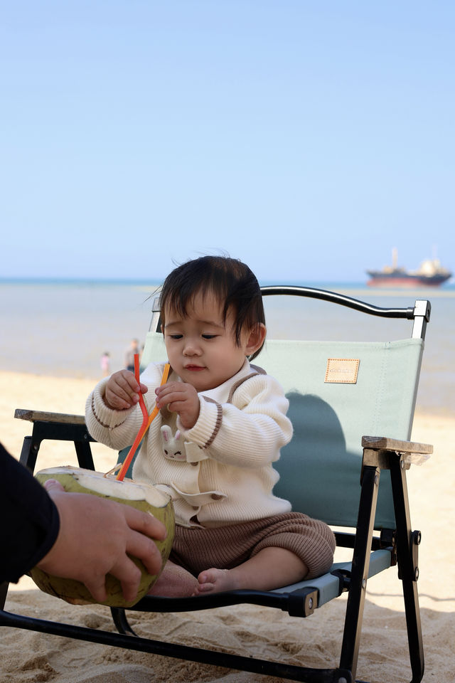 親子遊｜海南儋州，邂逅擱淺巨輪