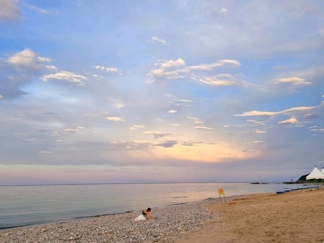 강릉여행 필수코스! 노을 맛집 : 🏖주문진해수욕장🌅🩵💛💙🧡
