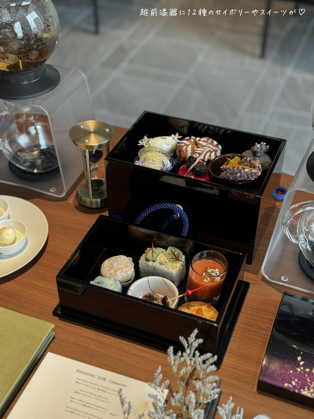 越前漆器を使ったここでしか食べられないアフタヌーンティー🍽