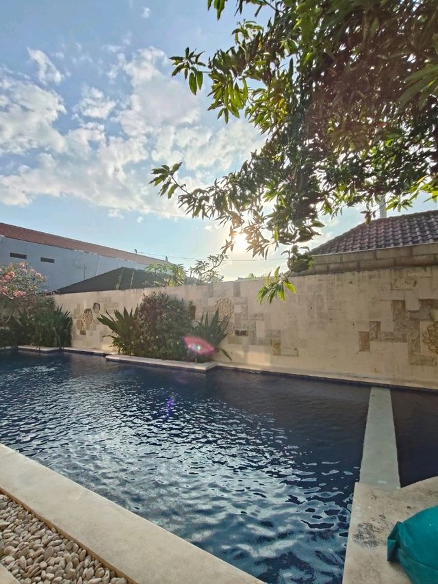 🌞 Early Morning Serenity at Sunshine Bali’s Forest-Flanked Pool