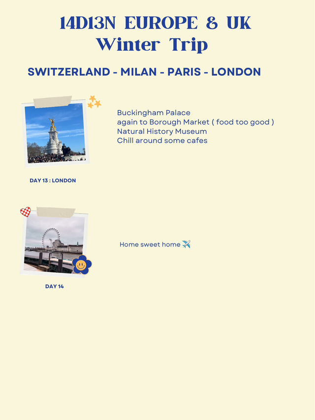 14D13N Europe & London Adventure 🇨🇭🇮🇹🇫🇷🇬🇧
