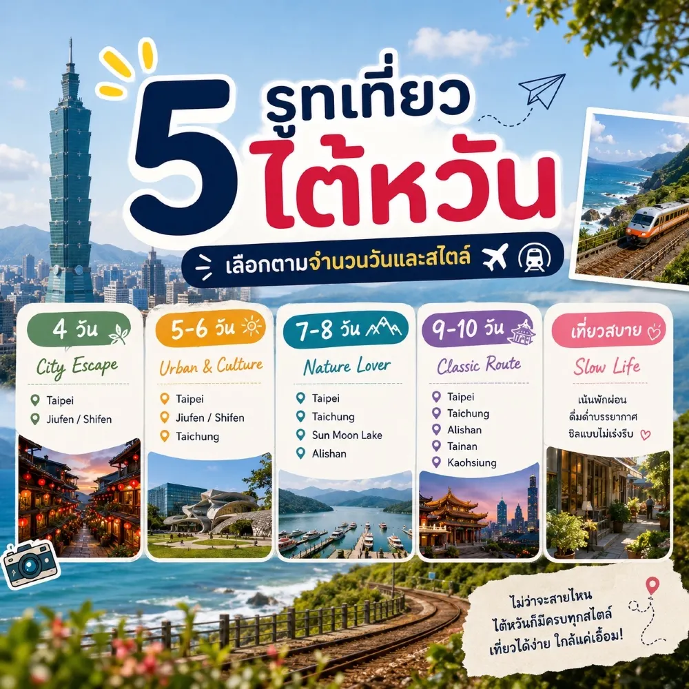 日数と旅行スタイルに基づいて選べる台湾旅行ルート5選✈️🚆