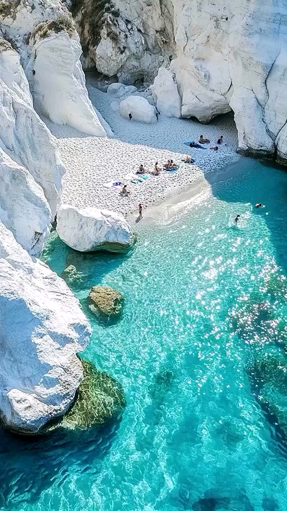 🌊 Sarakiniko Beach: A Lunar Landscape by the Aegean 🇬🇷✨