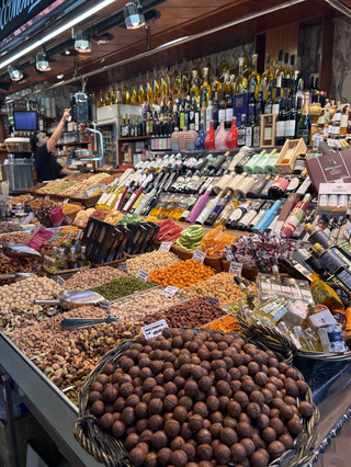Colorful souvenirs I found at the Boqueria Market 🫒🇪🇸