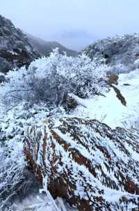河南嵩山迎首場雪